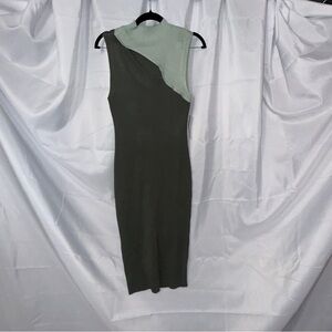 No Boundaries High Neck Dress with chest opening in Olive and Mint